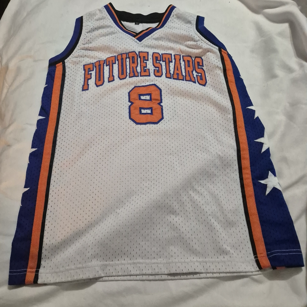 Kids Basketball Jersey - White and Blue
